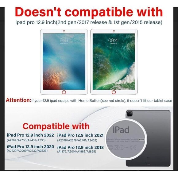 ROISKIN for iPad Pro‎ 12.9 -In Case (6th, 5th, 4th & 3rd Gen)HD Screen Protector - Picture 2 of 3